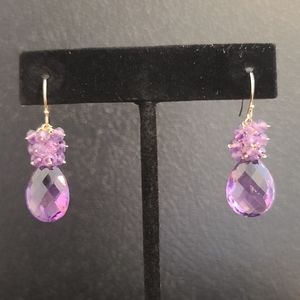 14k yellow gold Amethyst earrings